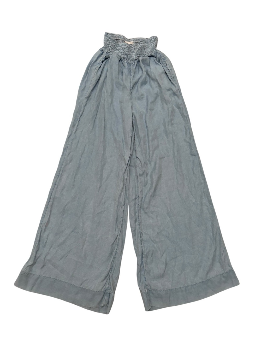 Joie Light Blue Smocked Wide-Leg Pants‎